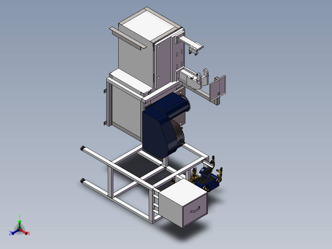 摩托车发动机磨合机正等轴测图