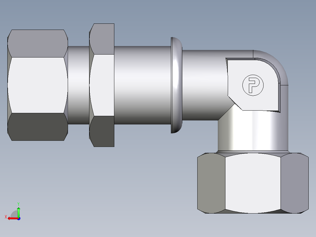 卡套式工业通用硬管接头EO_Bulkhead_elbow_WSV15ZL71后视图