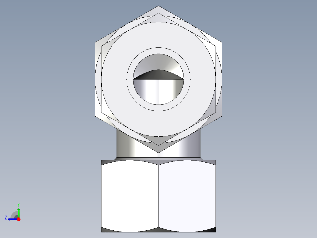 卡套式工业通用硬管接头EO_Bulkhead_elbow_WSV15ZL71右视图