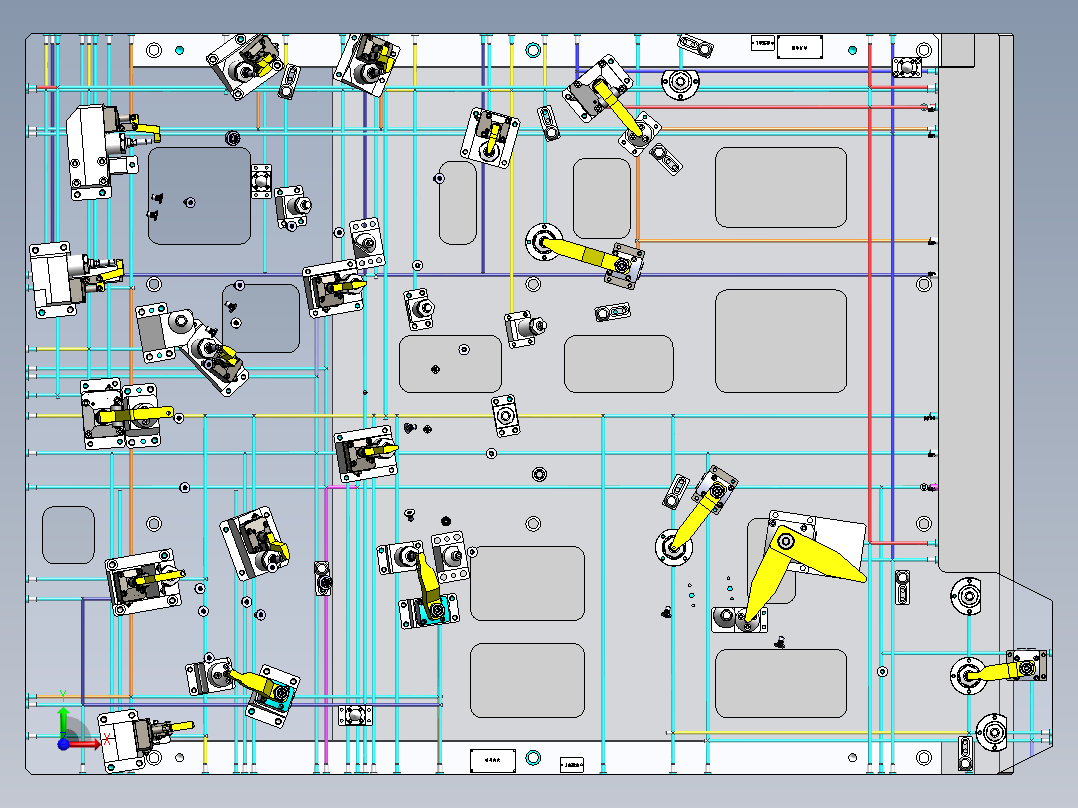 赛力斯右CD柱液压夹具前视图