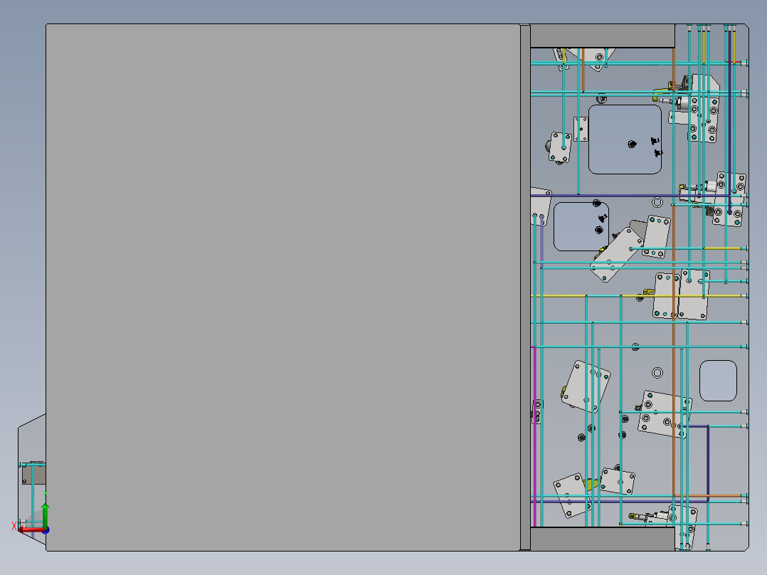 赛力斯右CD柱液压夹具后视图