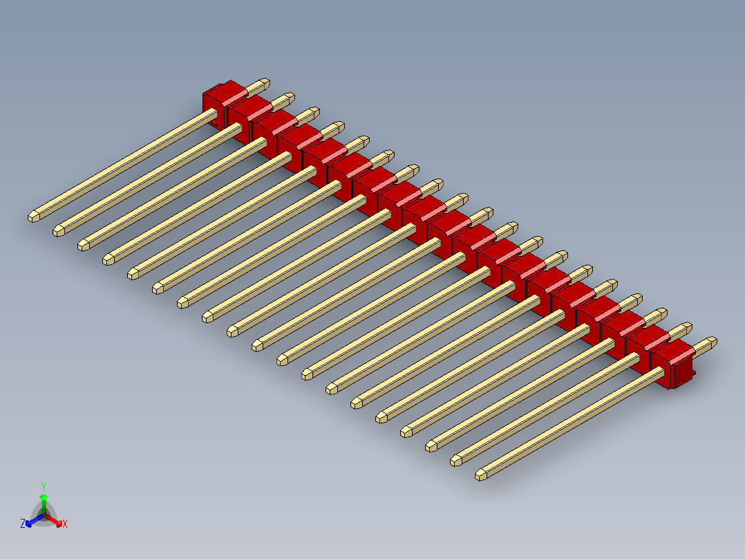彩色公头100mil（2.54mm）系列-DS1021_red_1x19p_100mil_Type19_rev1.0