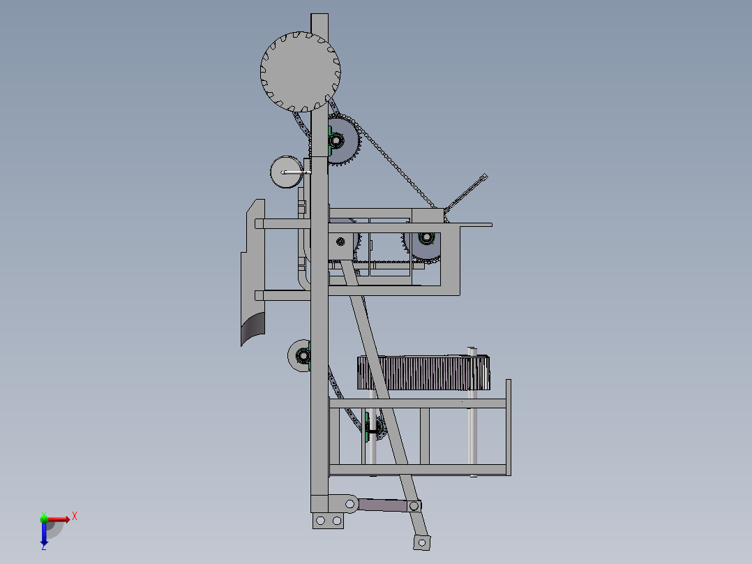 W1118-链夹式大葱移栽机的设计俯视图