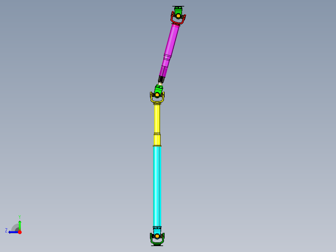 P099-轻型货车传动轴结构设计及三维catia建模右视图