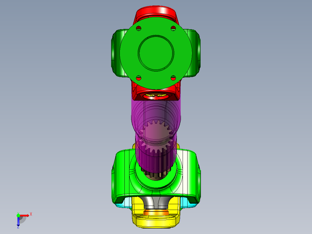 P099-轻型货车传动轴结构设计及三维catia建模俯视图