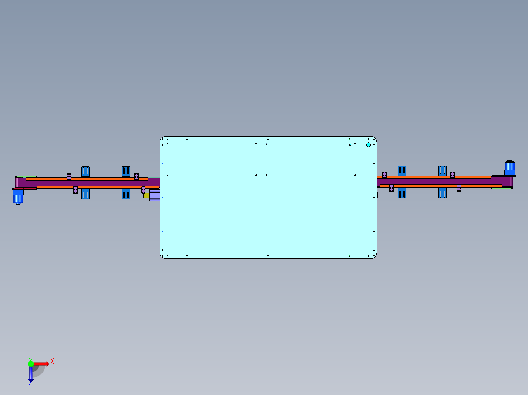 文具瓶子曲面滚式热转印机俯视图