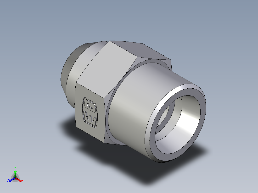 卡套式工业通用硬管接头EO_Weld_connector_AS14S71X正等轴测图