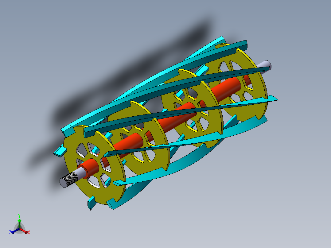 滚刀式修剪机正等轴测图