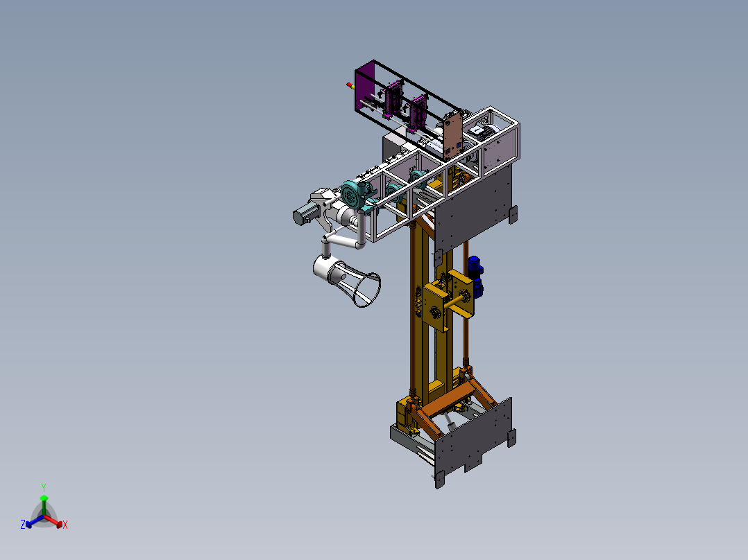 塑料原料成型机设备sw17可编辑正等轴测图
