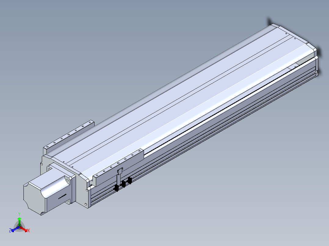 东锦丝杆传动-直线滑台模组DH270-C-L10-S900-BC-T1000W-C3正等轴测图