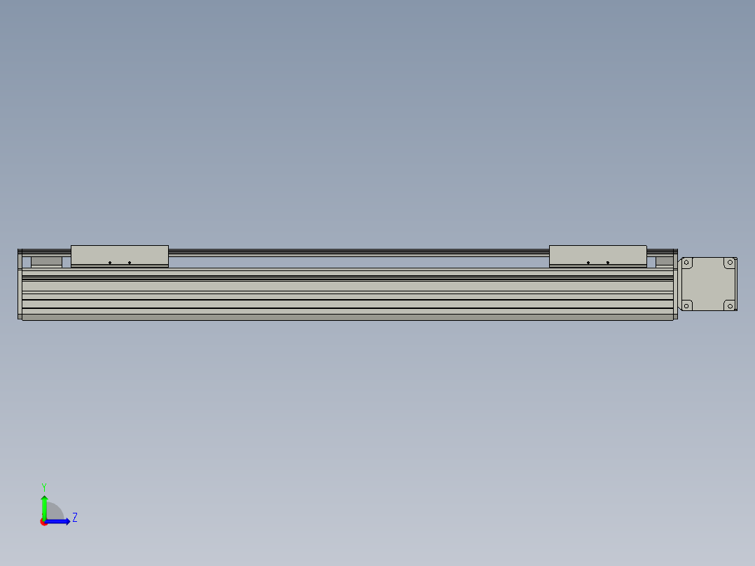 直线模组WG-LHB12-S500-R(B)设计图纸左视图