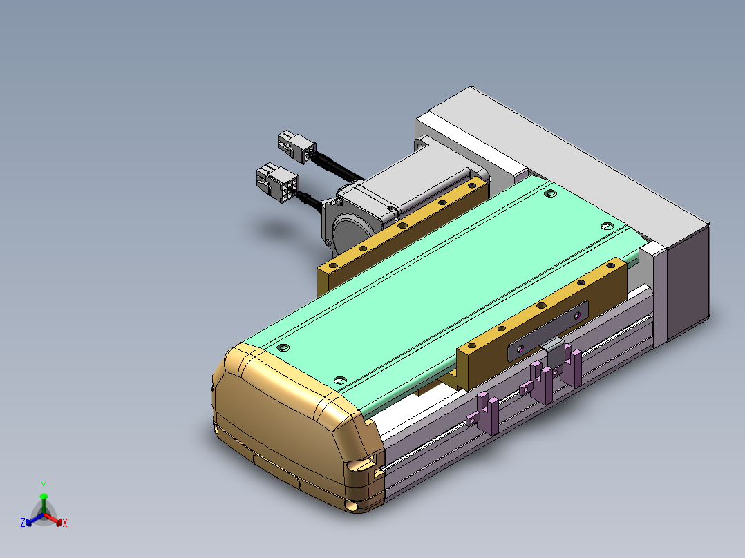 MTH丝杆半封闭模组MTH14-BL-400W正等轴测图