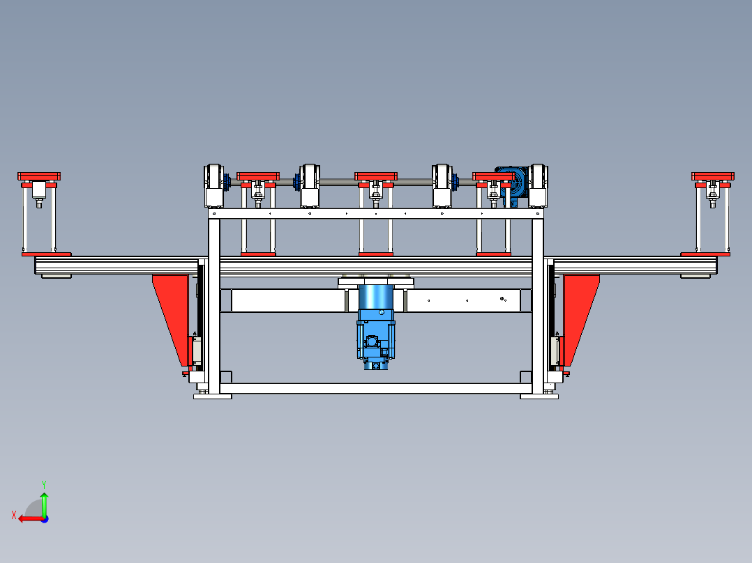 带吸盘的输送机可将平板玻璃太阳能电池板固定到位后视图