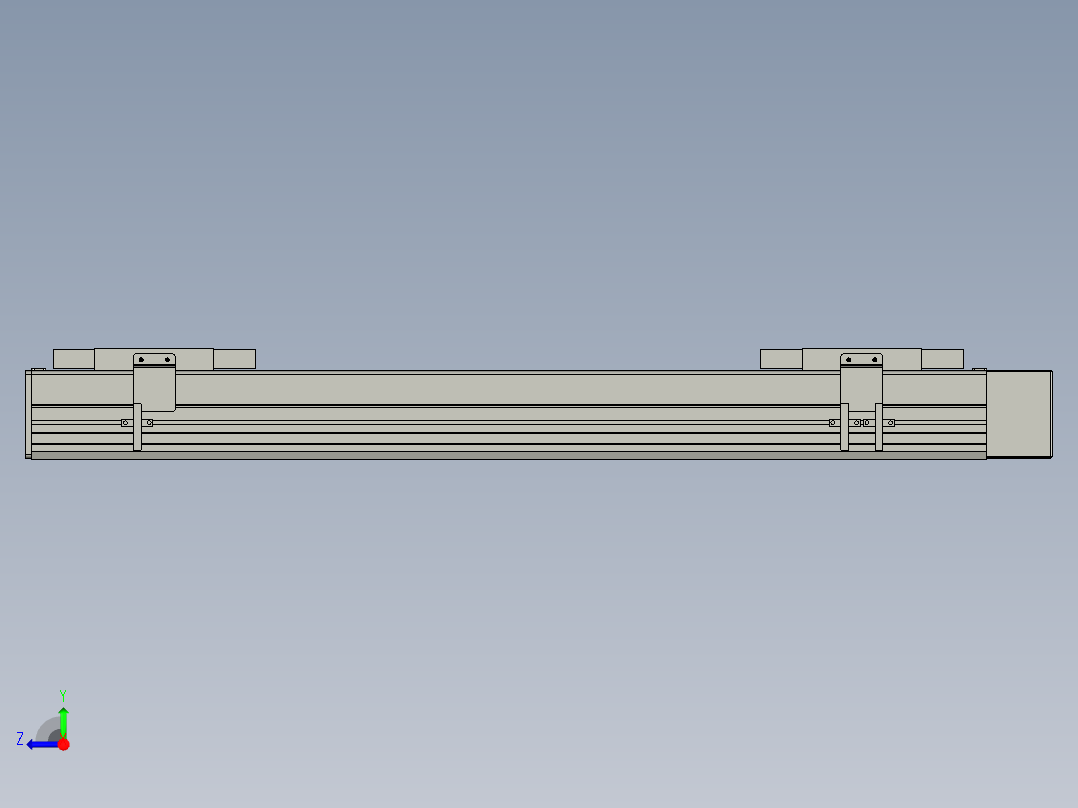直线模组WG-LHC12-S550-L设计图纸右视图