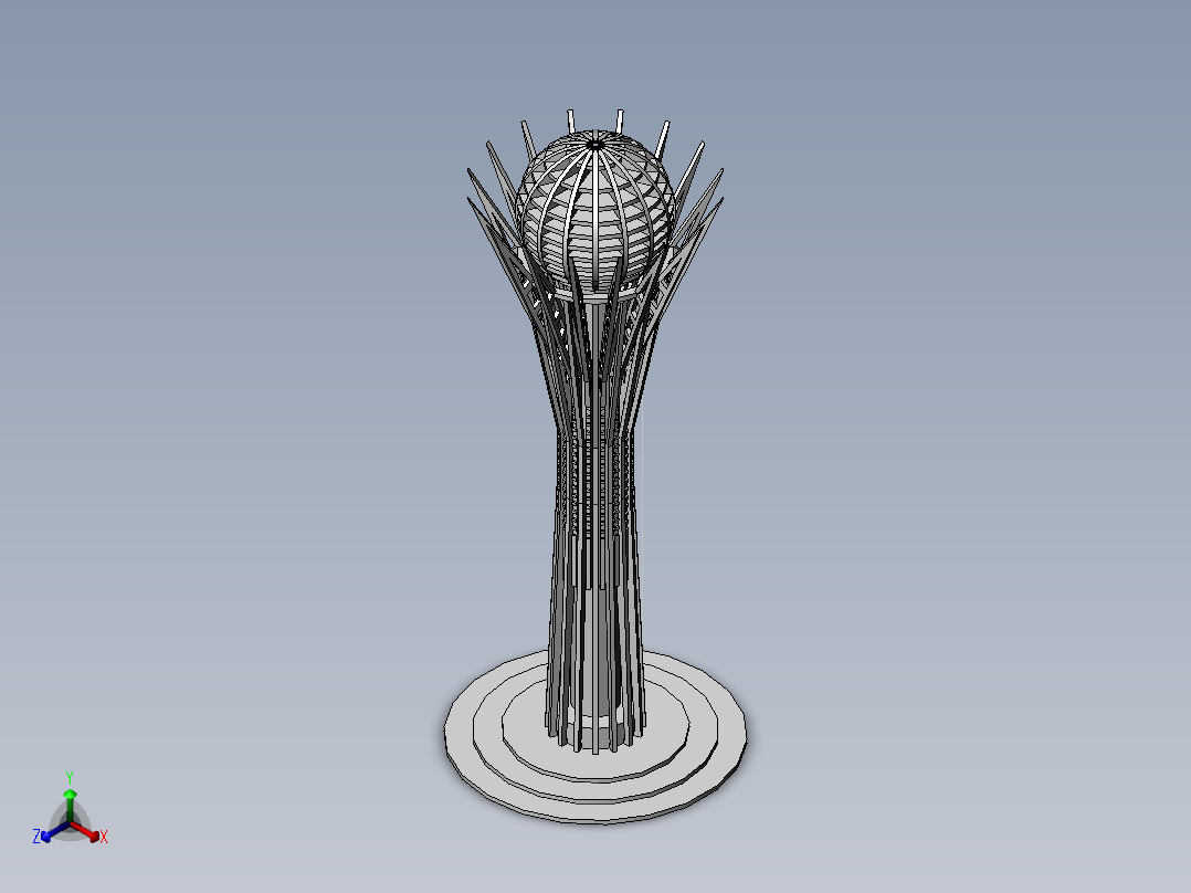 激光下料拼图大厦SOLIDWORKS 2013正等轴测图