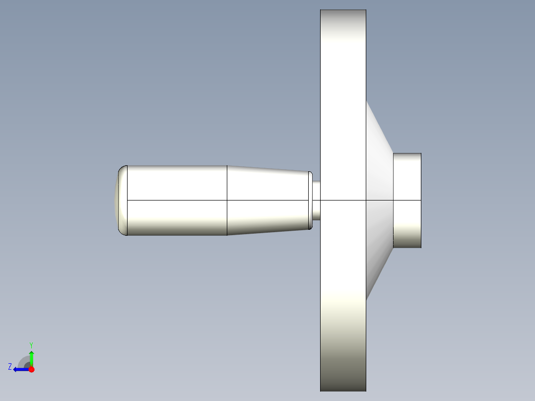 鋁合金手輪(旋轉把手)2460-3D多系列多零件图纸模型右视图
