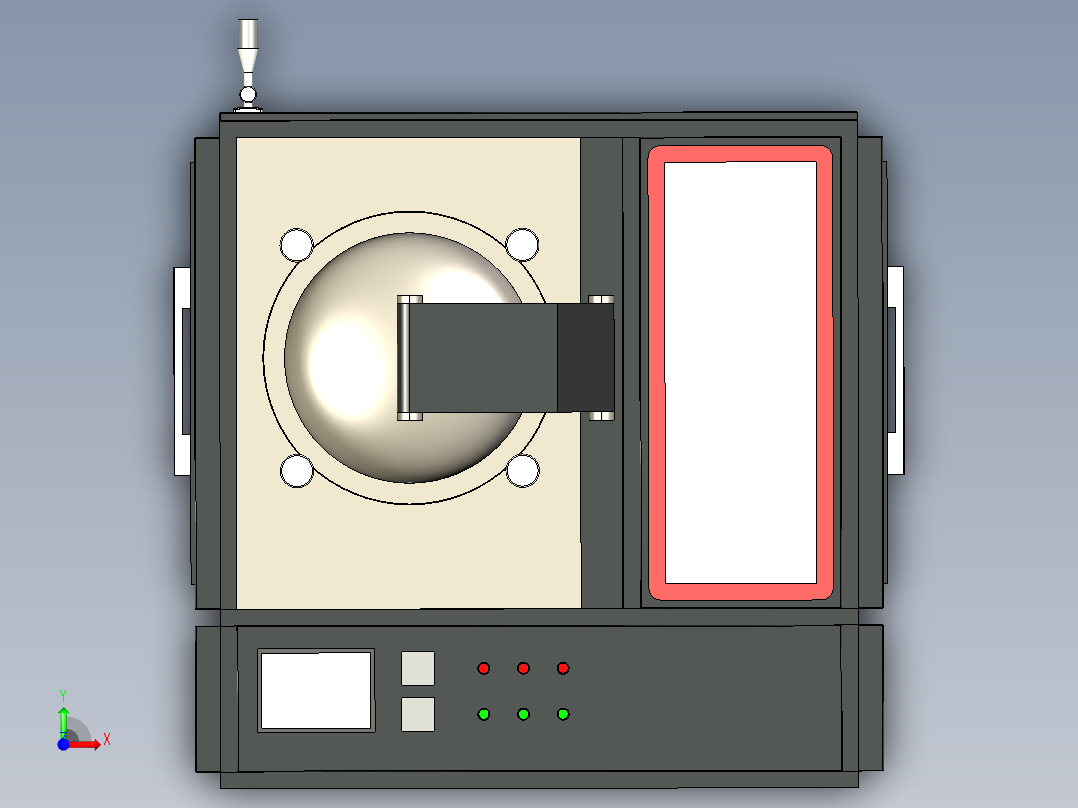 真空烧结炉三维模型前视图