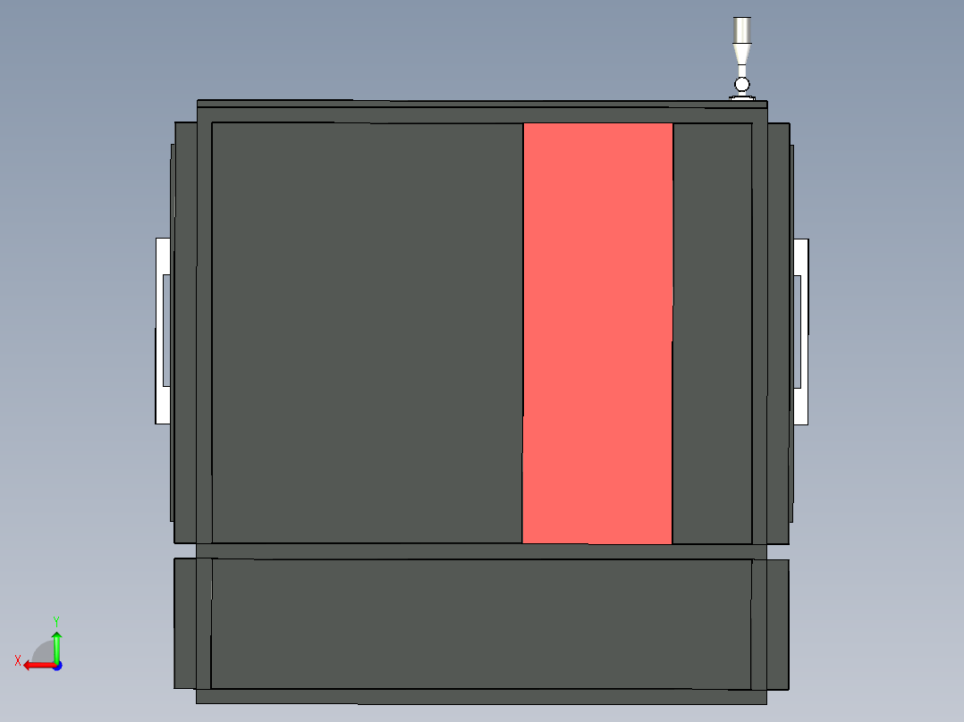 真空烧结炉三维模型后视图