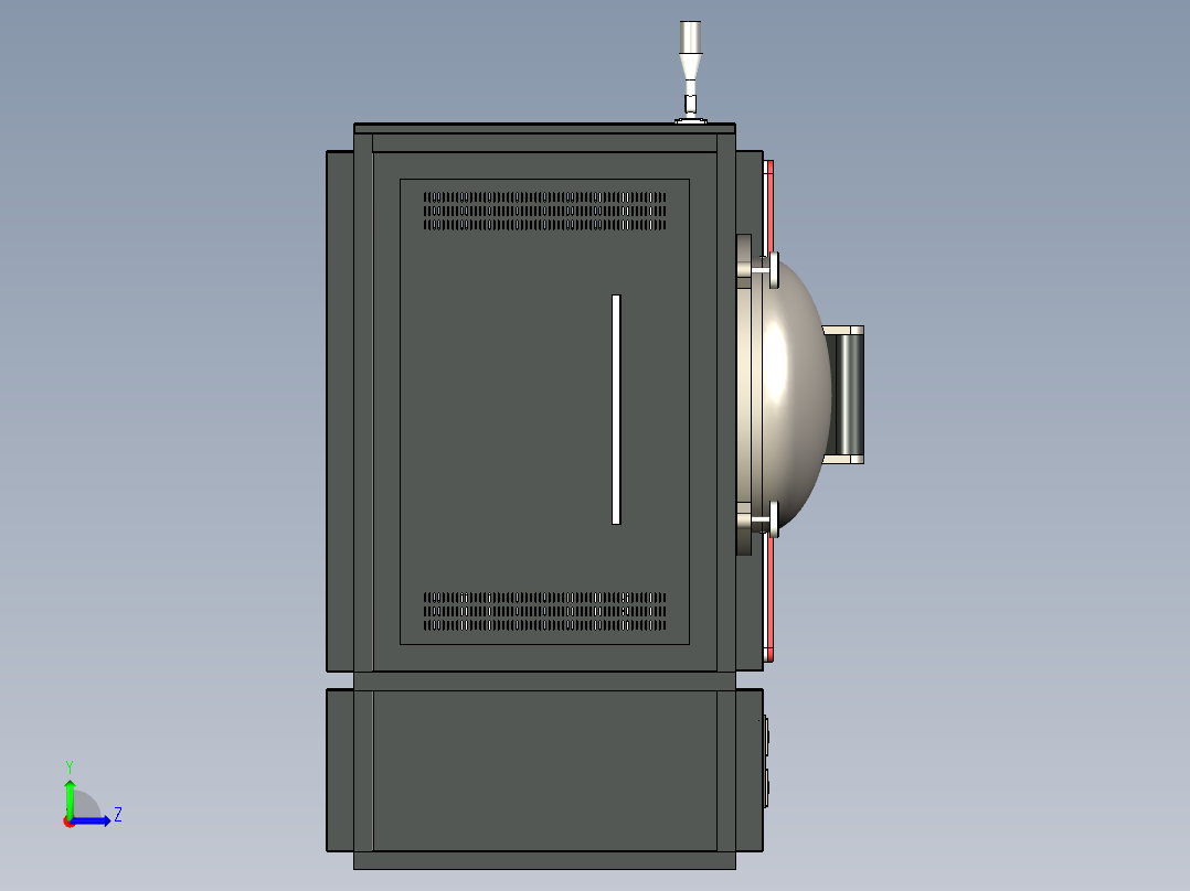 真空烧结炉三维模型左视图