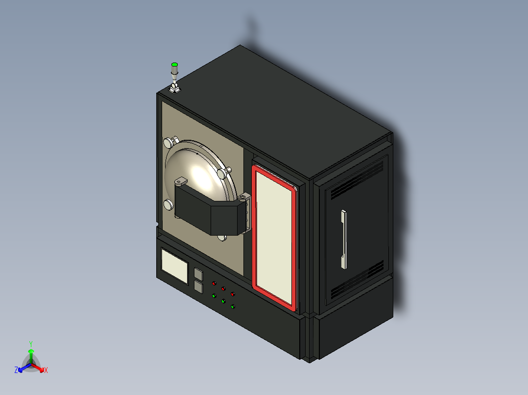 真空烧结炉三维模型正等轴测图