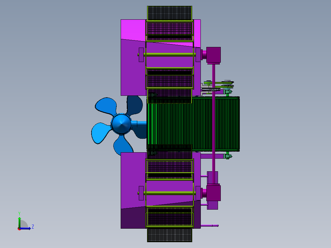 水面垃圾打捞船SW三维+CAD图纸==1508652左视图