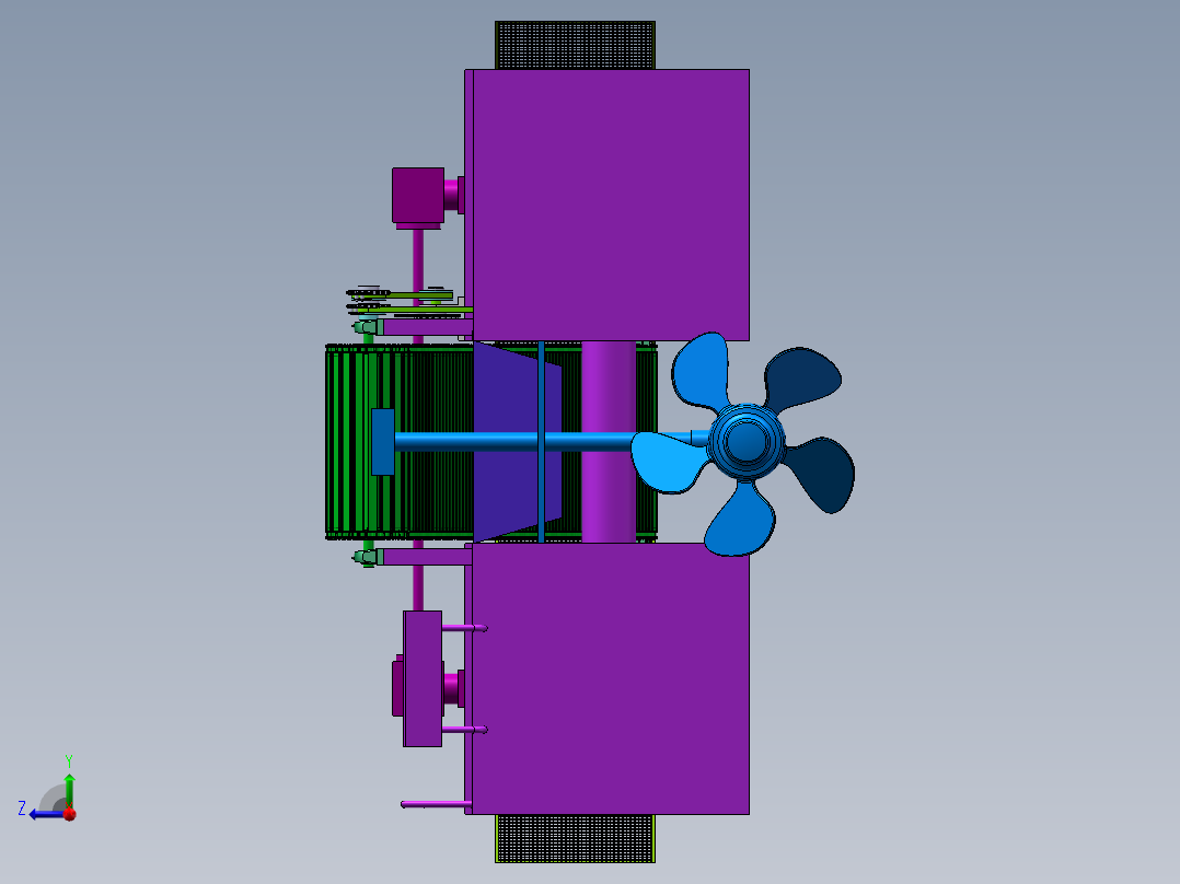 水面垃圾打捞船SW三维+CAD图纸==1508652右视图