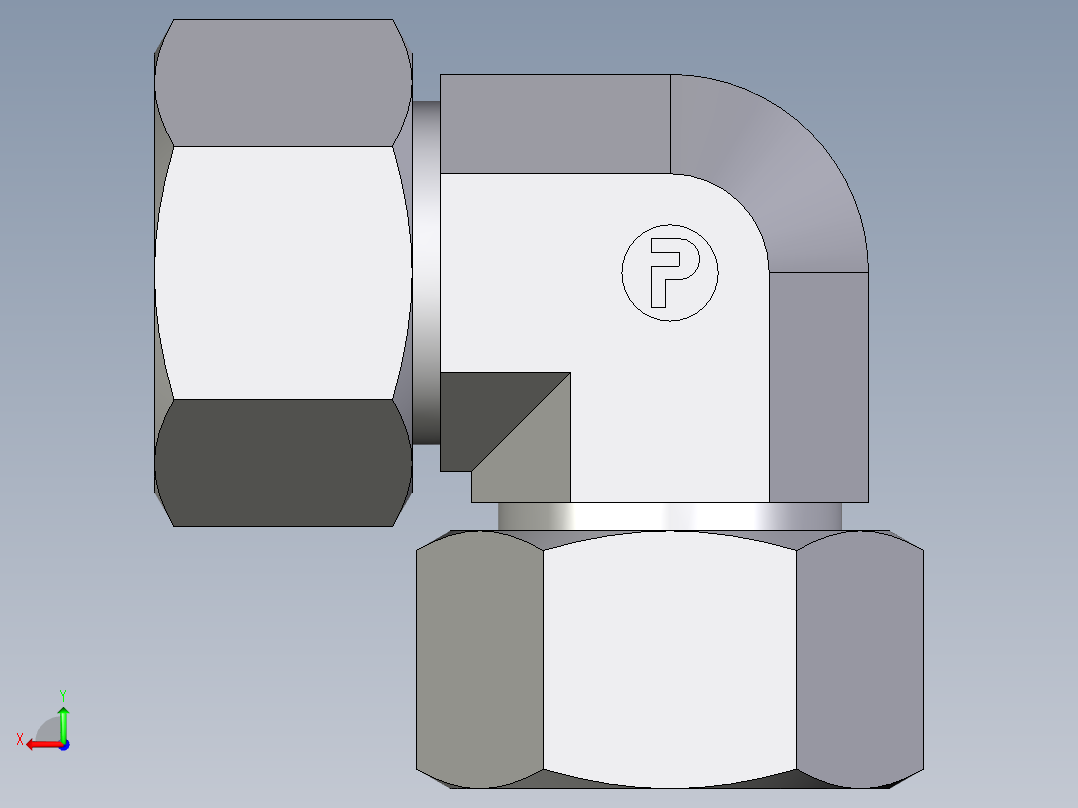 卡套式工业通用硬管接头EO_Union_elbow_W25ZS71后视图