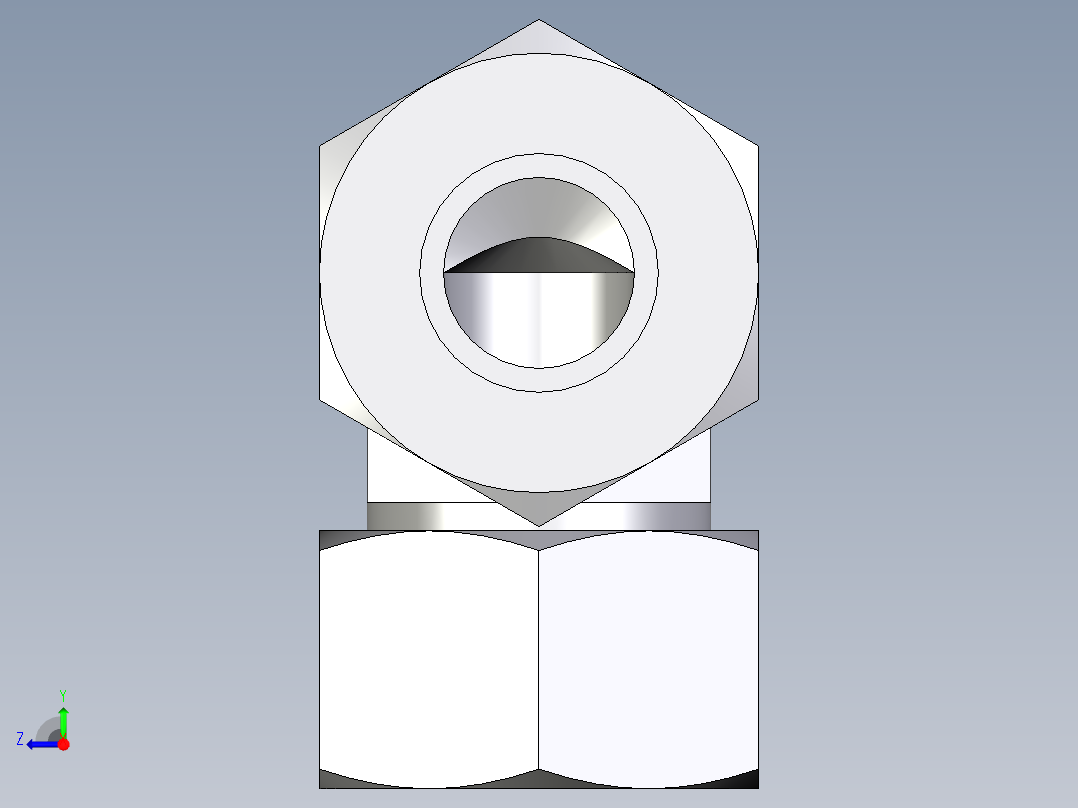卡套式工业通用硬管接头EO_Union_elbow_W25ZS71右视图