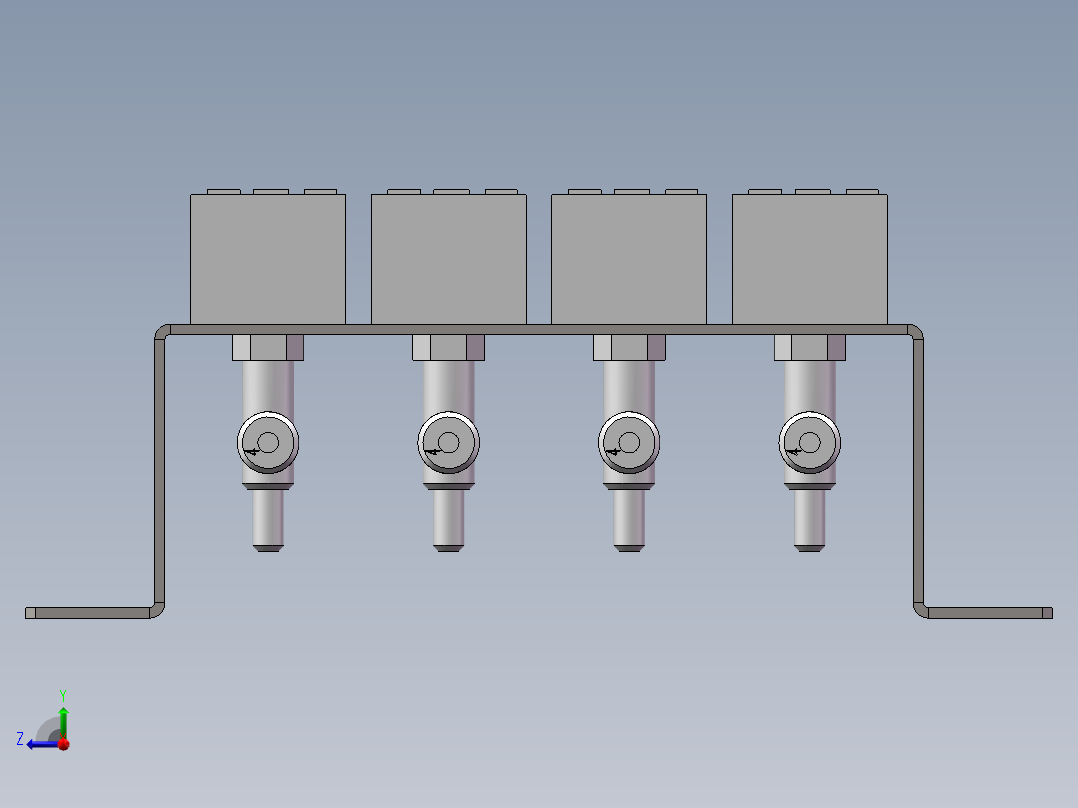 真空压力表安装组件右视图