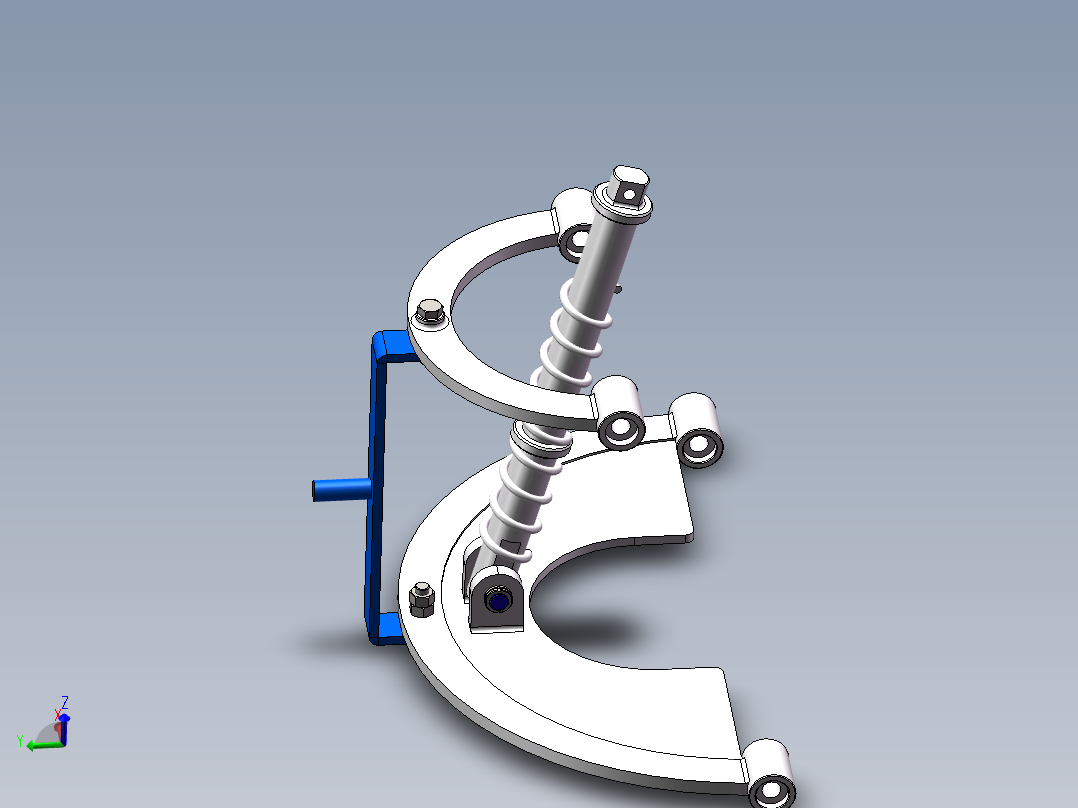 汽车双横臂独立悬架的设计CAD图纸+SolidWorks三维设计图纸素材主视图