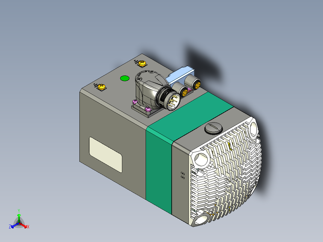 集成伺服驱动的TWX CANOPEN ETHERCAT无刷DC电机正等轴测图