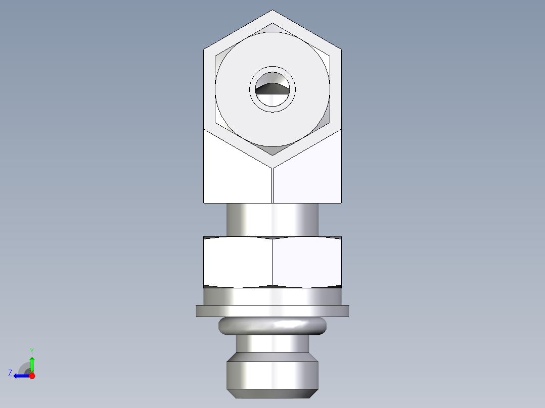 卡套式工业通用硬管接头EO_Adjustable_Locknut_elbow_WEE04LLMORCF右视图