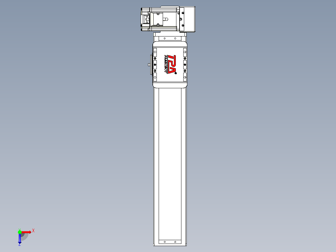 同步带全封闭直线模组TPA-HCB-85D-90-L350-LU-C-P20-N3俯视图