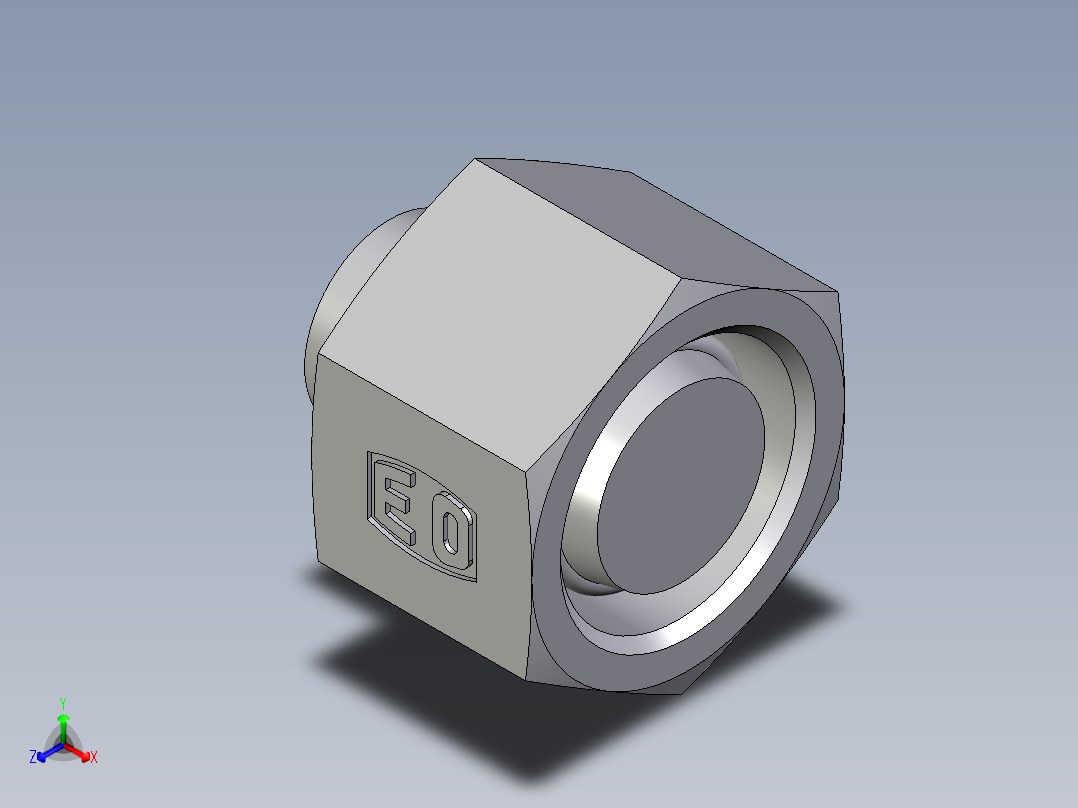 卡套式工业通用硬管接头EO_Blanking_plug_with_nut_for_cones_VKAM12LCF正等轴测图