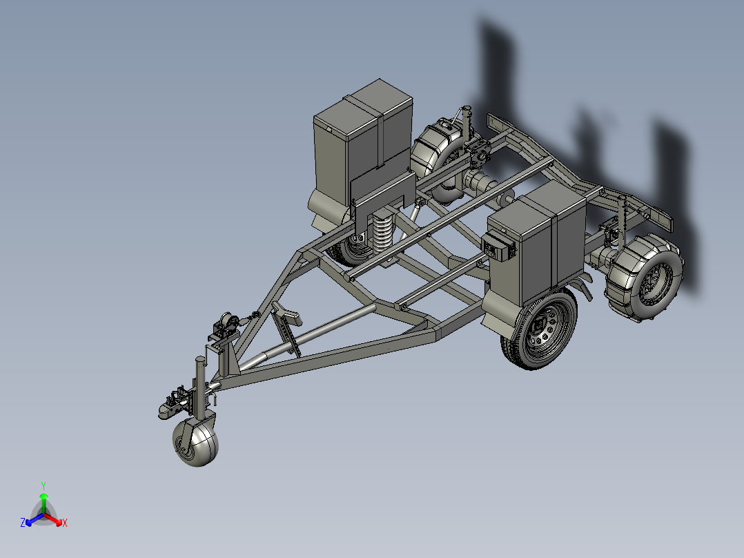 <span style='color: red'>trailer</span> for all terrain全地形<span style='color: red'>拖车</span>结构3D数模图纸 STP格式