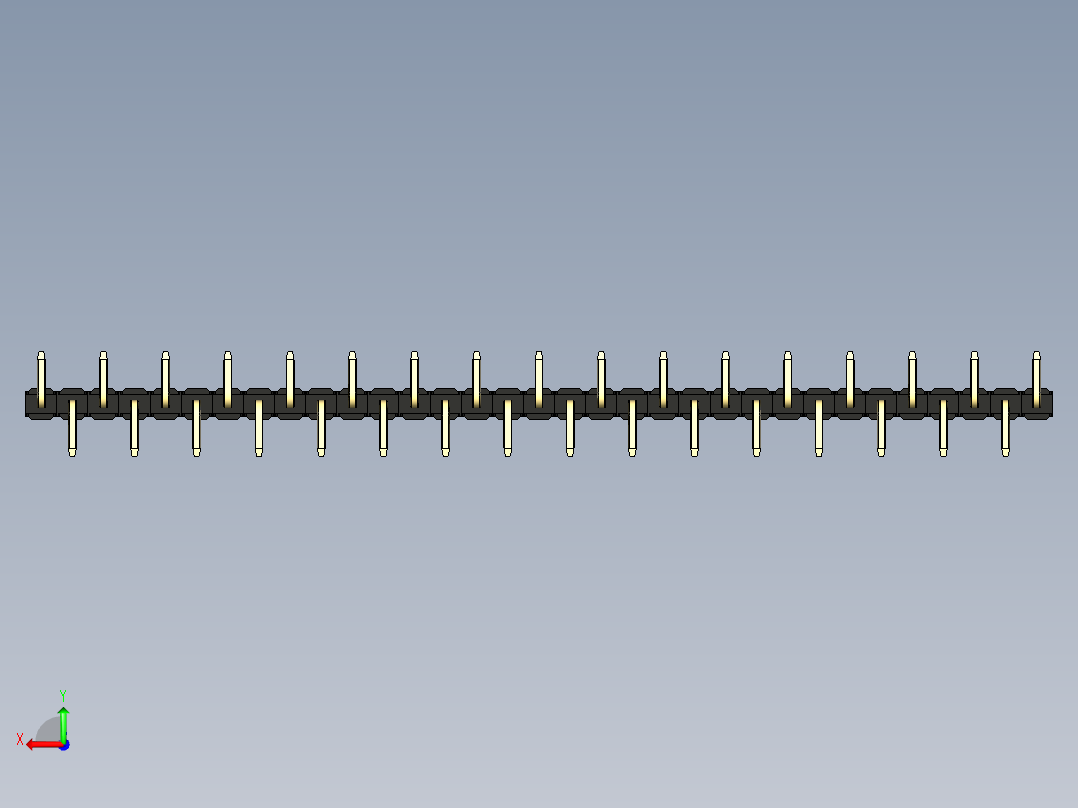 彩色公排针 100mil 2.54mm 系列-DS1022_black_33p_100mil_Type_SMT_R1_rev1.0后视图
