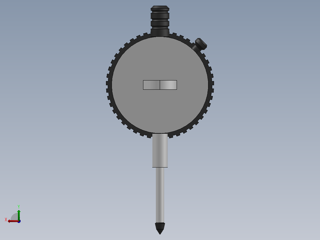 模拟百分表；行程25毫米后视图