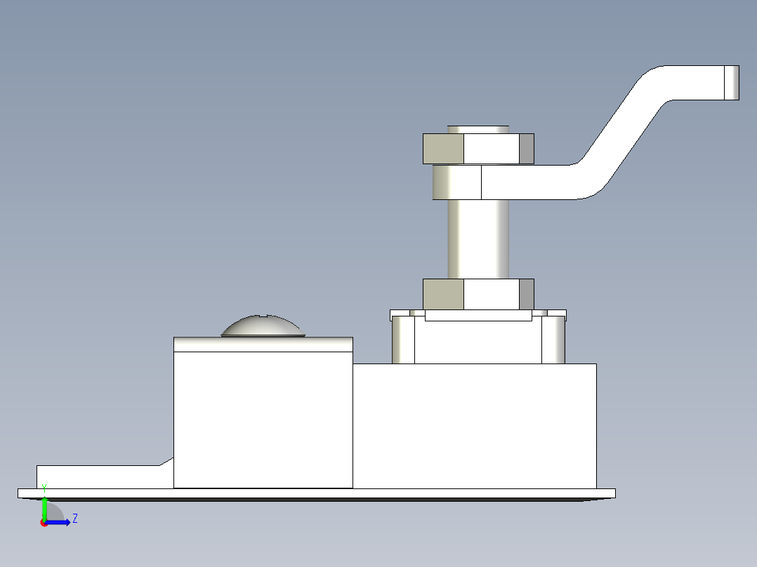 防水迫緊式門扣(B)5573-3D多系列多零件图纸模型左视图