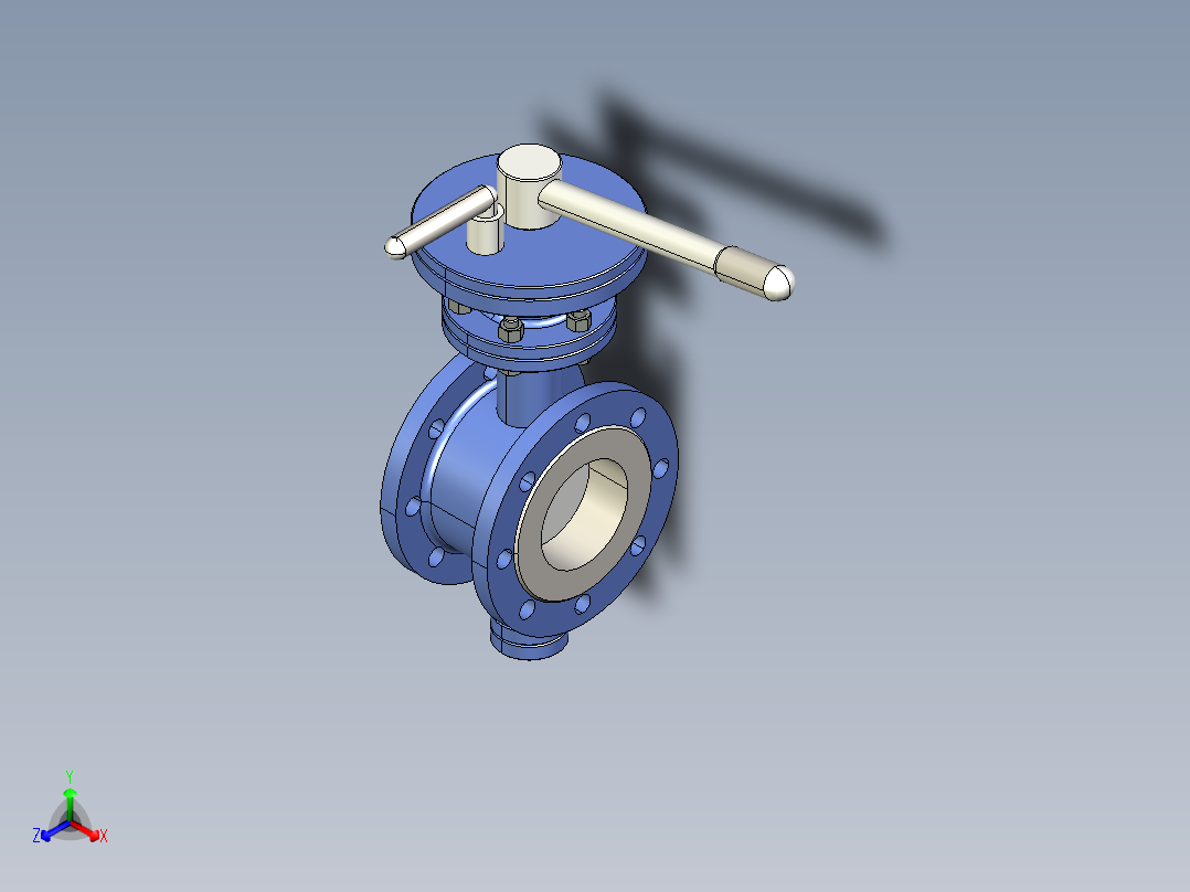 带手柄驱动装置的法兰型偏心蝶阀
