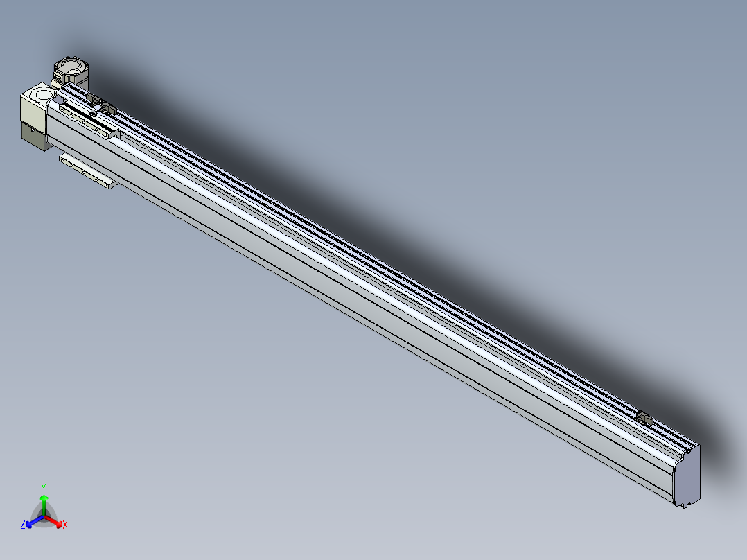 同步带滑台-半封闭B13H-L45-S1500-LD-P40-D3正等轴测图