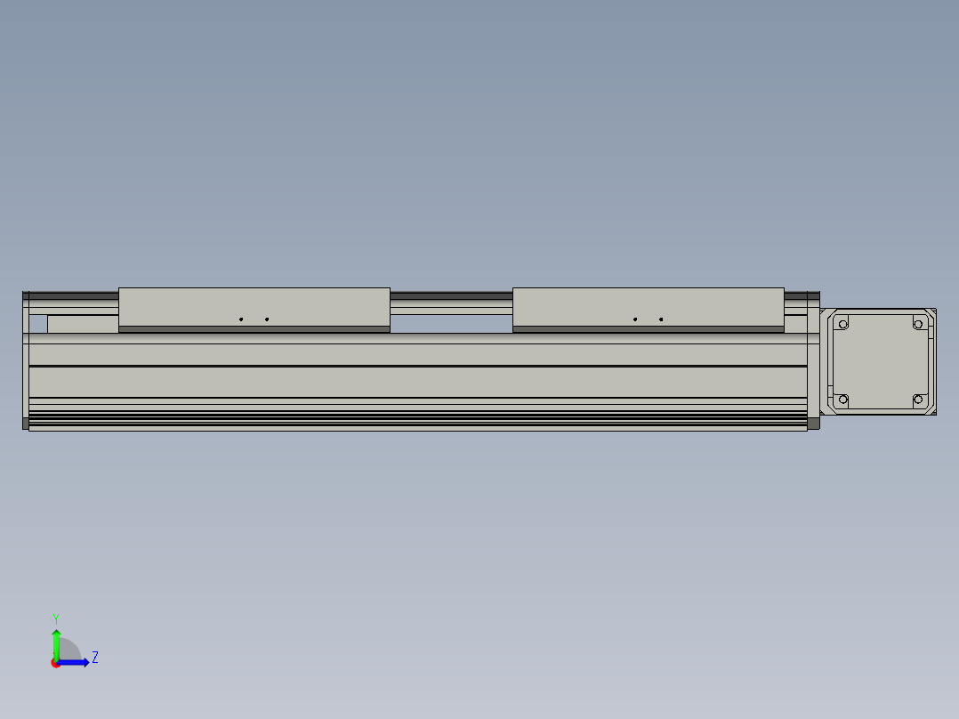直线模组LHB21-L40-S300-R(B)设计图纸左视图