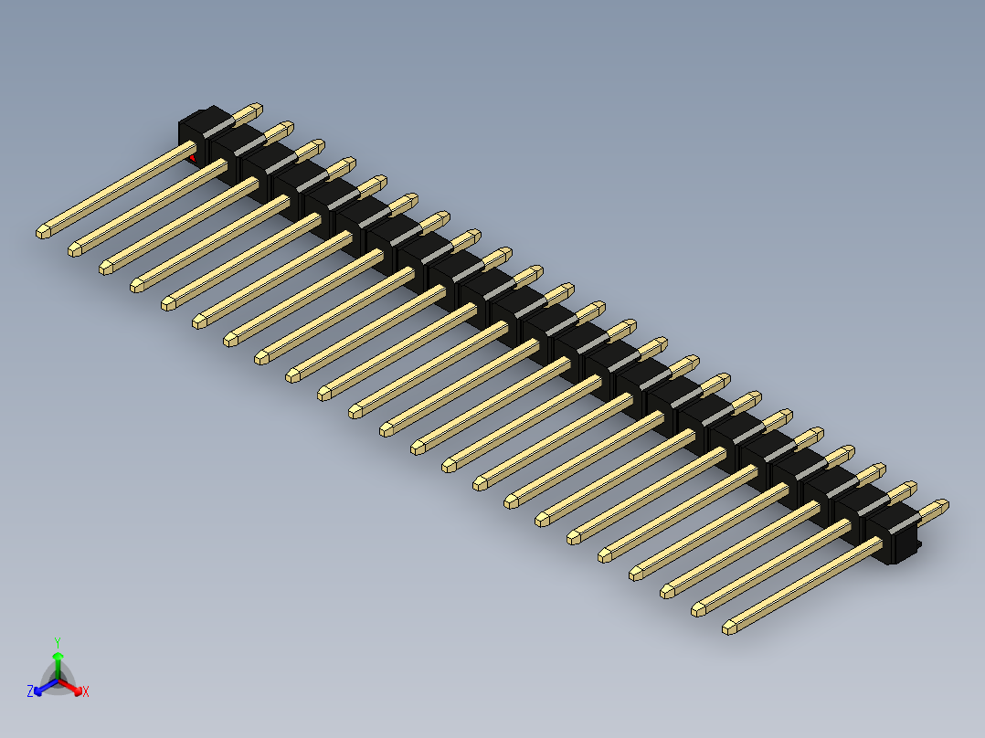 彩色公头100mil（2.54mm）系列-DS1021_black_1x23p_100mil_Type5_rev1.0