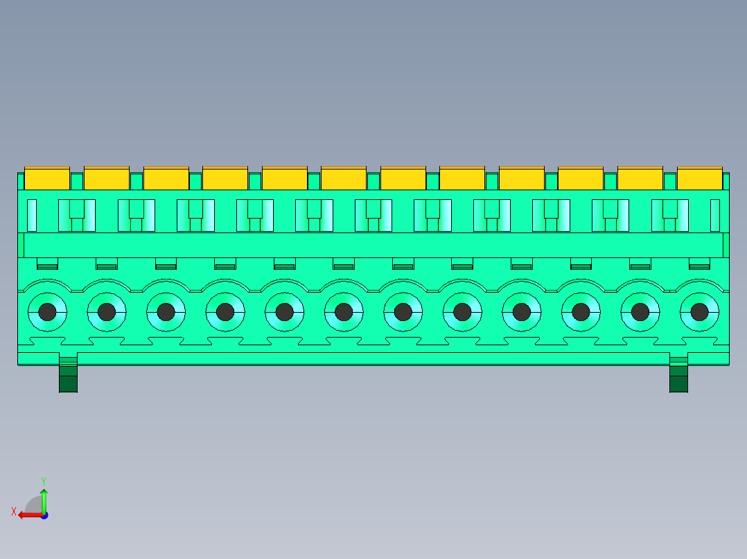 DEGSON 2EDG 系列 5.0mm 可插拔接线端子组-2EDGKDB-5.0-12P-14-00AH后视图