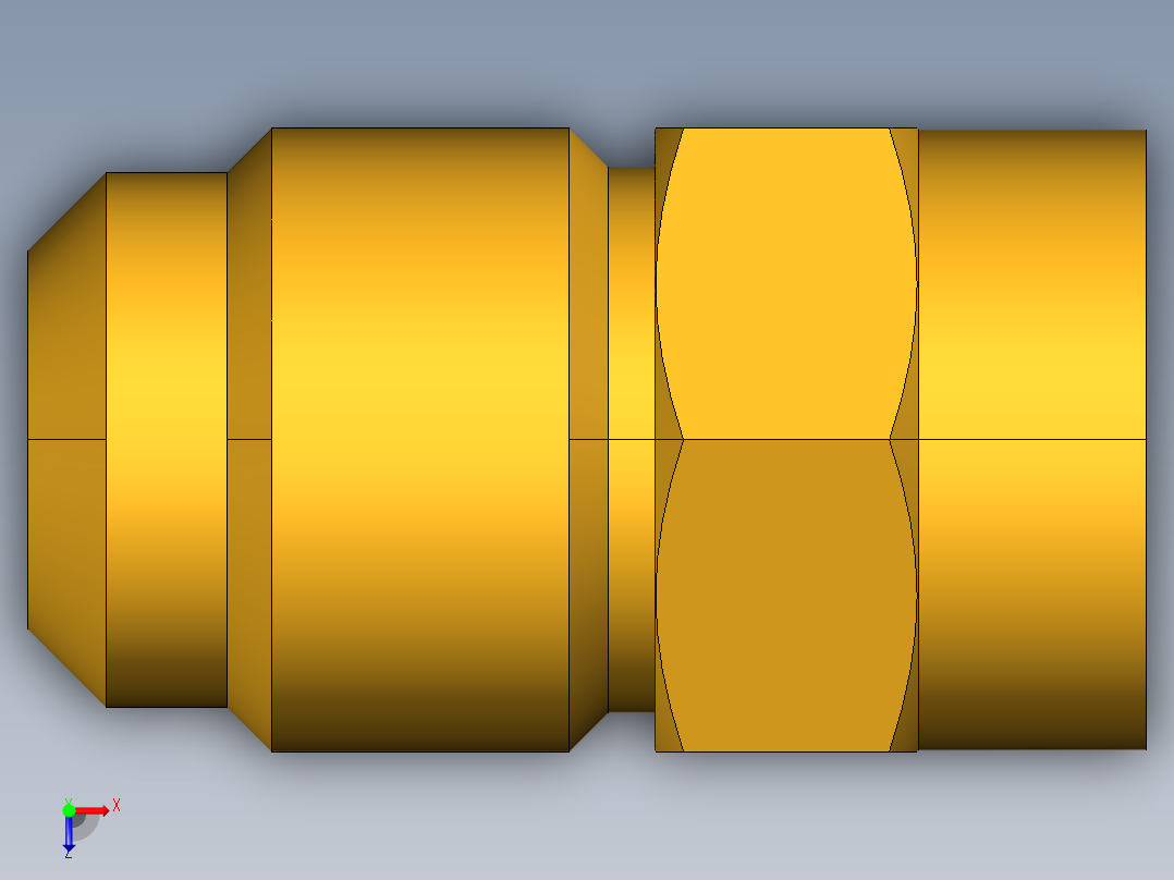 扩口式工业通用硬管接头Female Connector 46F-10-6俯视图