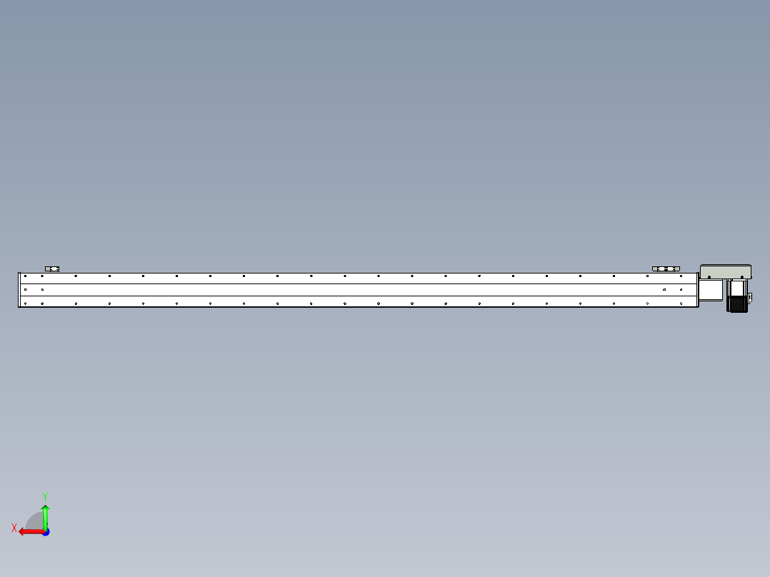 同步带滑台-半封闭B10H-L45-S1800-R-P40-D3后视图