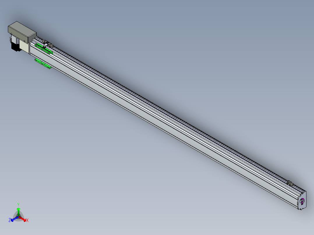 同步带滑台-半封闭B10H-L45-S1800-R-P40-D3正等轴测图