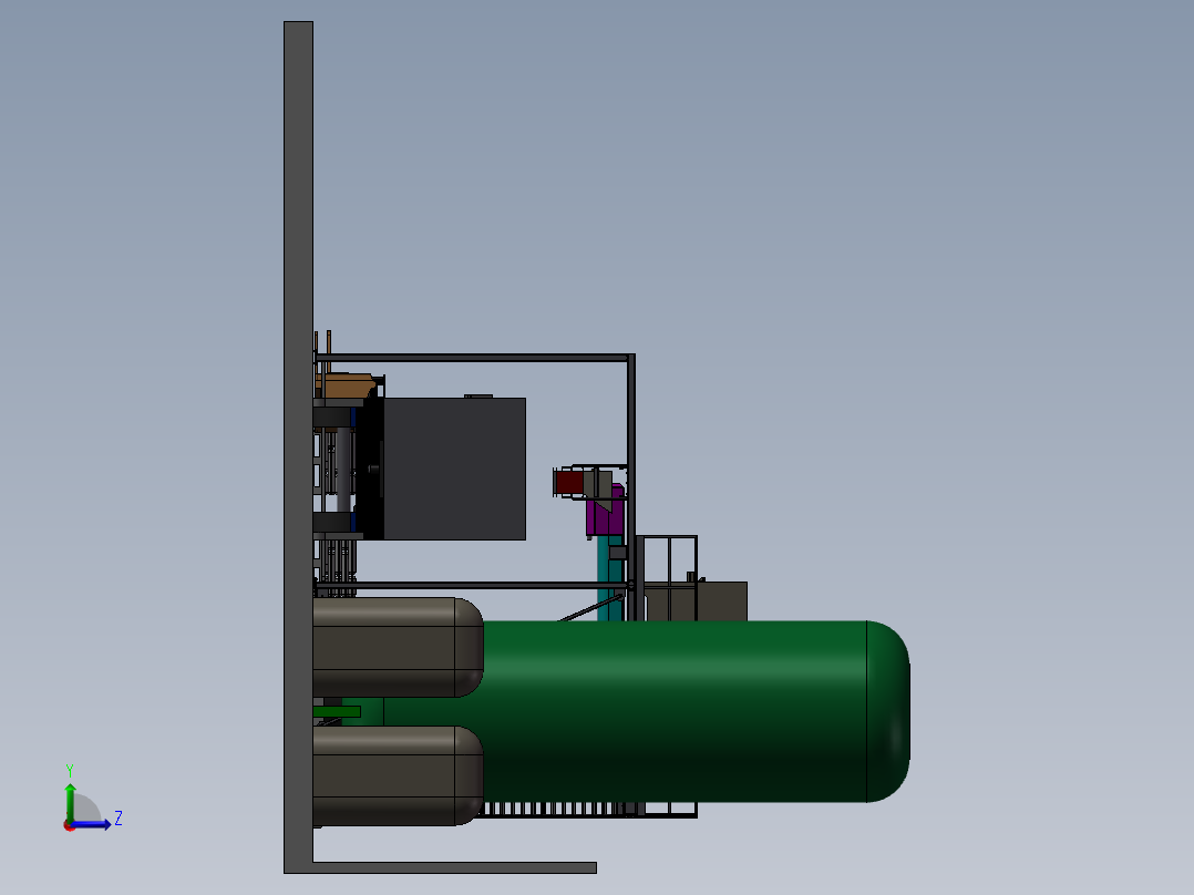平台建设用的钢结构左视图