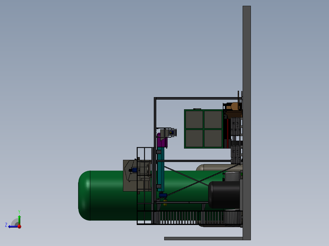 平台建设用的钢结构右视图