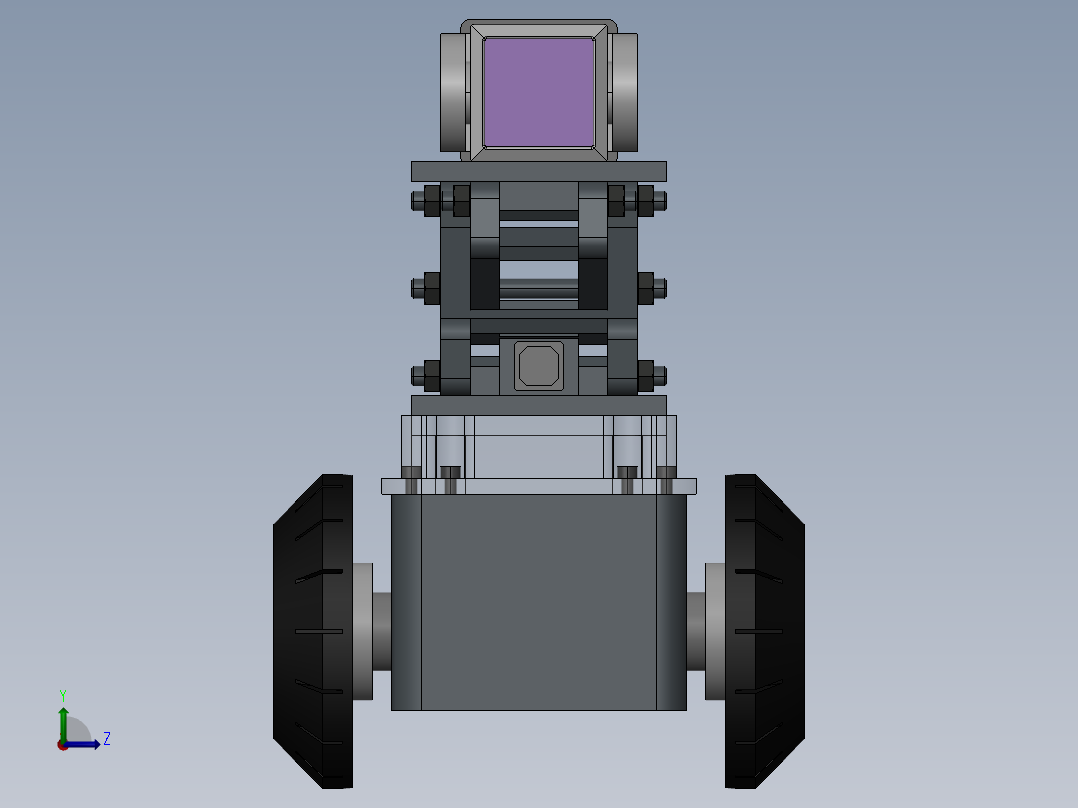 剪式升降云台管道检测机器人左视图