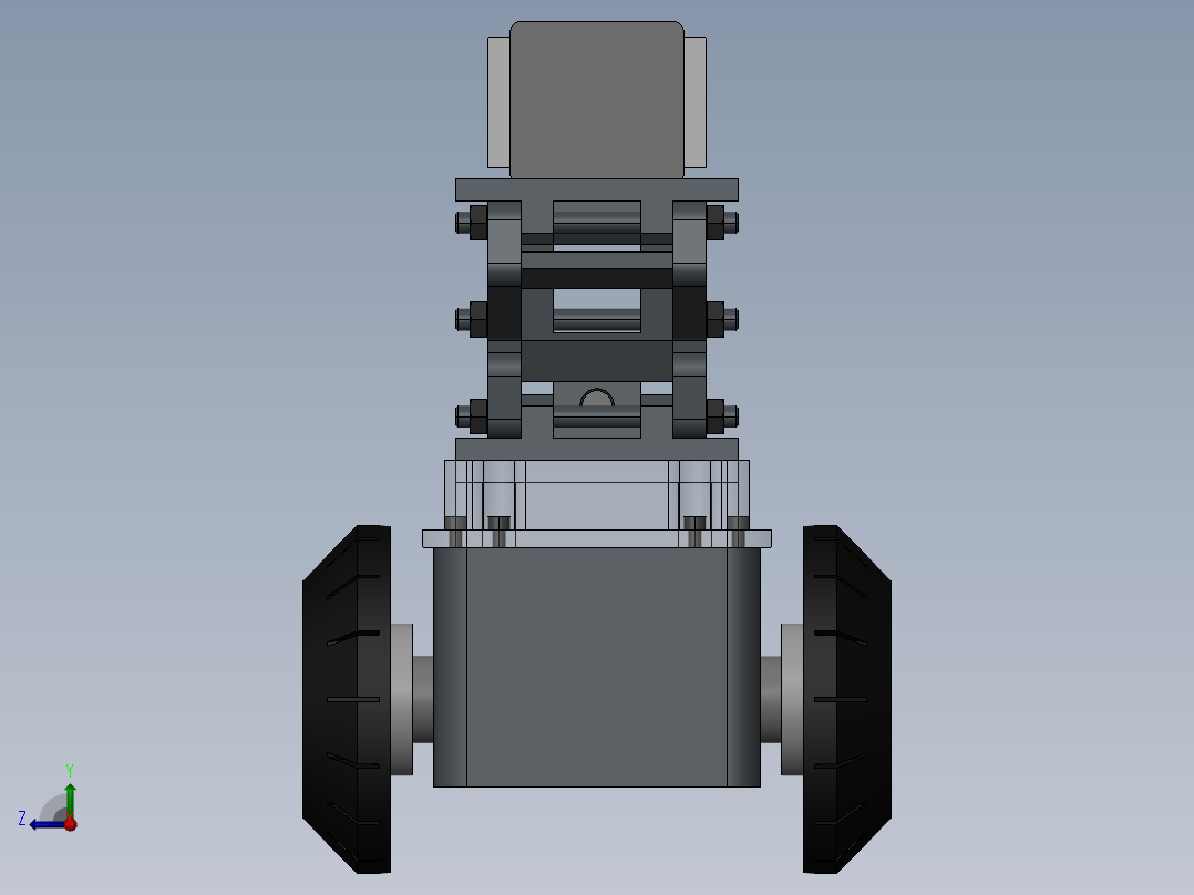 剪式升降云台管道检测机器人右视图